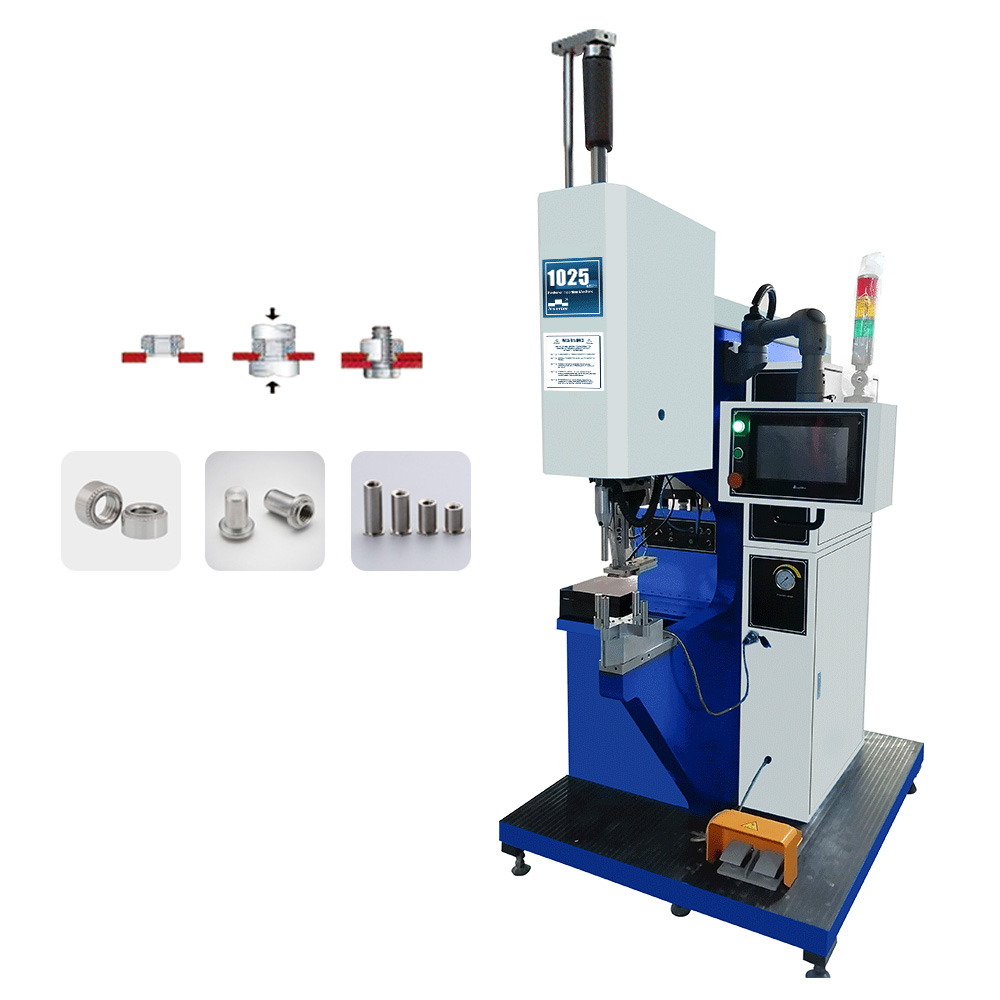 Tela sensível ao toque CNC 1025MSPe Instale rapidamente 4 fixadores diferentes em uma máquina de inserção de hardware de painel