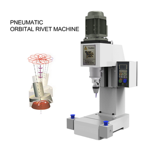 Máquina de rebitagem orbital pneumática semi-automática tipo bancada